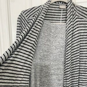 Chico’s grey and black 2 piece tank and cardigan, size 2 (large)